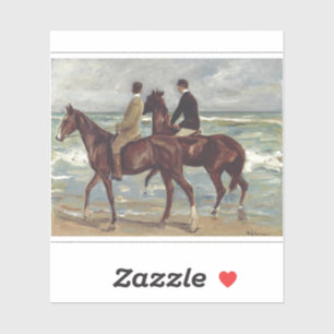 Sticker Max Liebermann : Deux Cavaliers sur la Plage Art