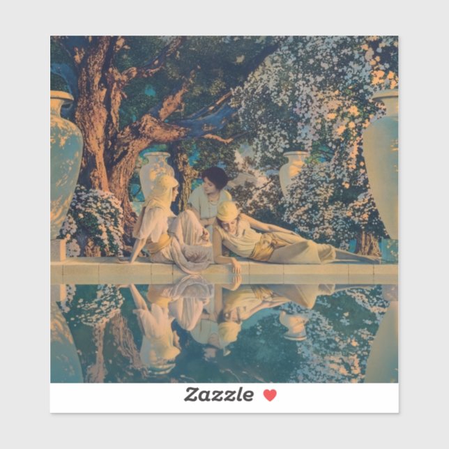 Sticker Maxfield Parrish Le Jardin d'Allah 1918 Beaux-Arts (Feuille)