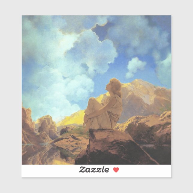 Sticker Maxfield Parrish Morning 1922 Cloud Blue Fine Art (Feuille)
