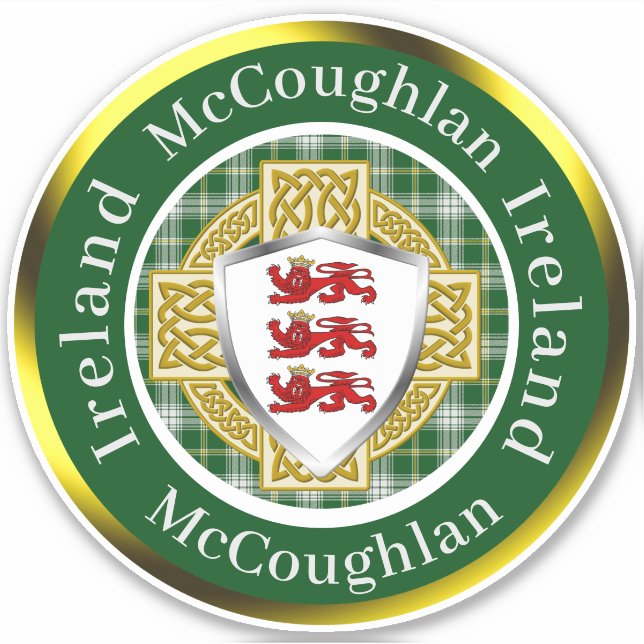 Sticker McCoughlan Shield & Croix celtique personnalisée (Devant)