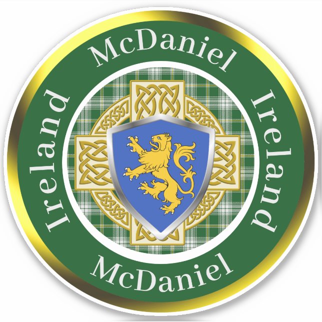Sticker McDaniel Shield & Celtic Cross Personnalisé (Devant)