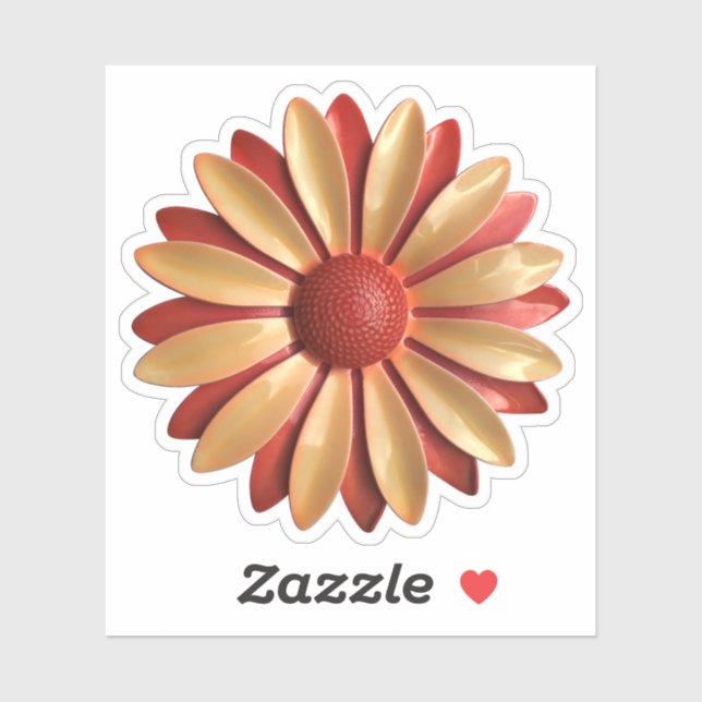 Sticker MCM Jaune Orange Fleur Mariage (Feuille)