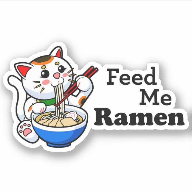 Sticker Me nourrir Ramen - Chat mignon (Devant)