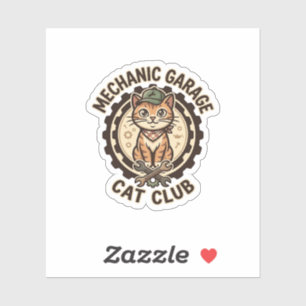 Sticker Mécanicien Garage Chat POD Vector Art - Mécanicien