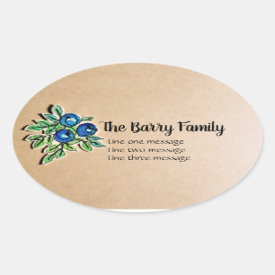 Sticker Med Vintage Blueberry Étiquette personnali