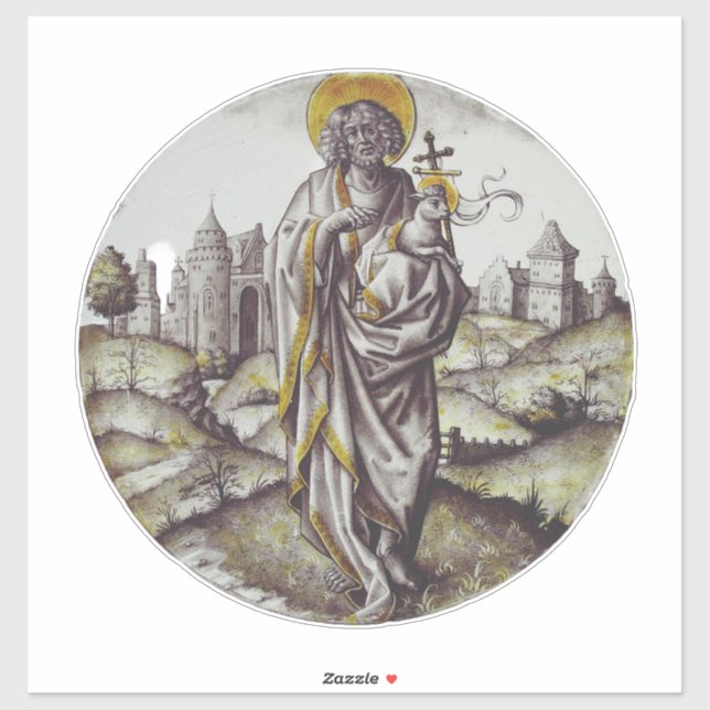 Sticker Médaillon avec saint Jean-Baptiste (Feuille)
