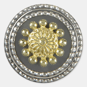 Sticker médaillon or et argent