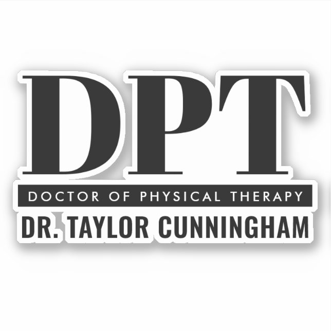 Sticker Médecin DPT moderne personnalisé de thérapie physi (Devant)