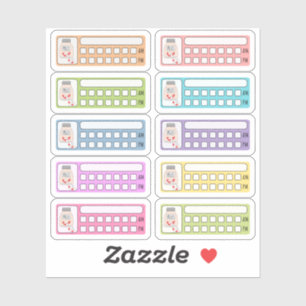 Sticker Médecine quotidienne Vitamine prise Pill Tracker P
