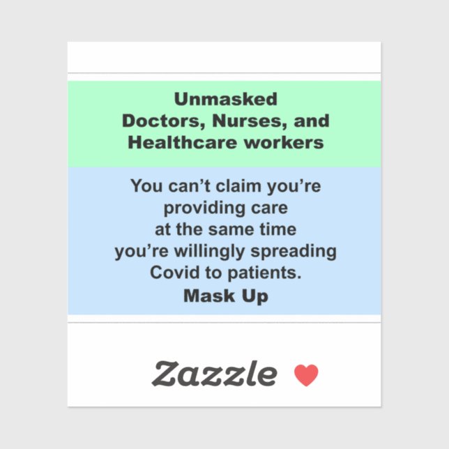Sticker Médecins et infirmières démasqués (Feuille)