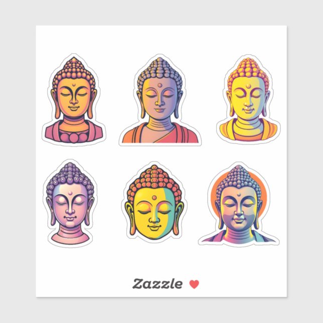 Sticker Méditant Bouddha Gautama calme (Feuille)
