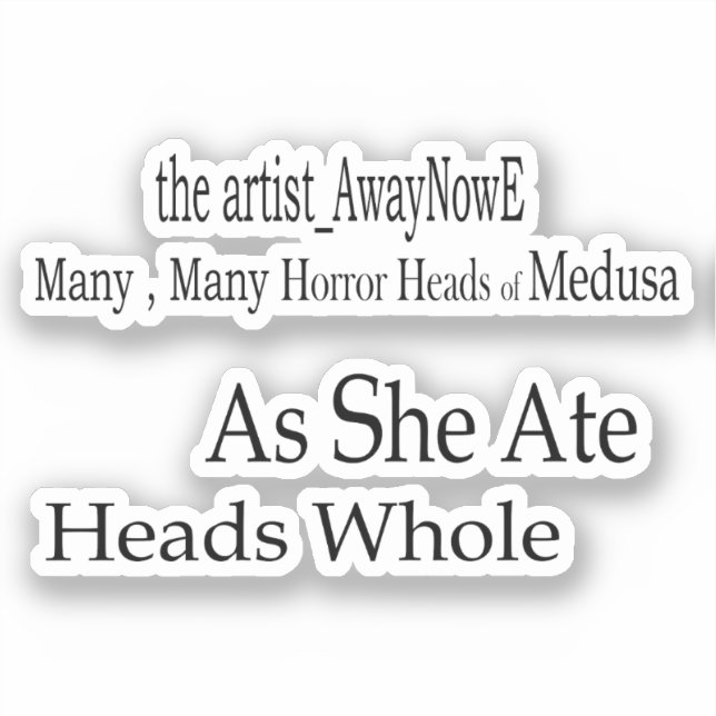 Sticker Medusa awaynowe Horror 2MMHead Bphrases Diecut 25 (Recto)