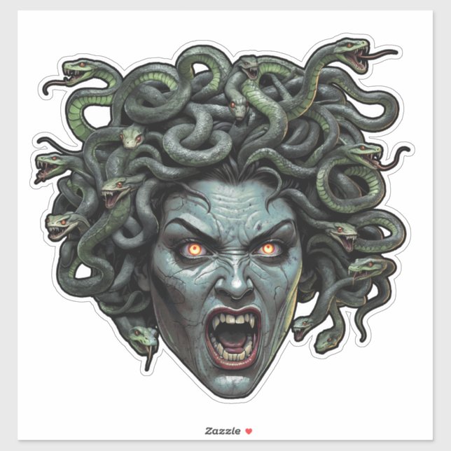 Sticker Medusa Gorgon Die-Cut - Mythique Horreur A (Feuille)