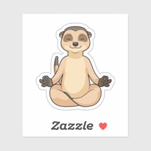 Sticker Meerkat à la méditation de Yoga