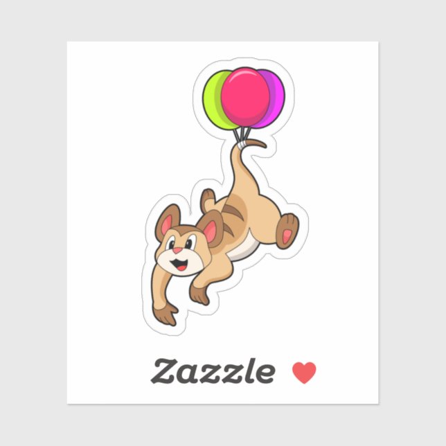 Sticker Meerkat avec ballon (Feuille)