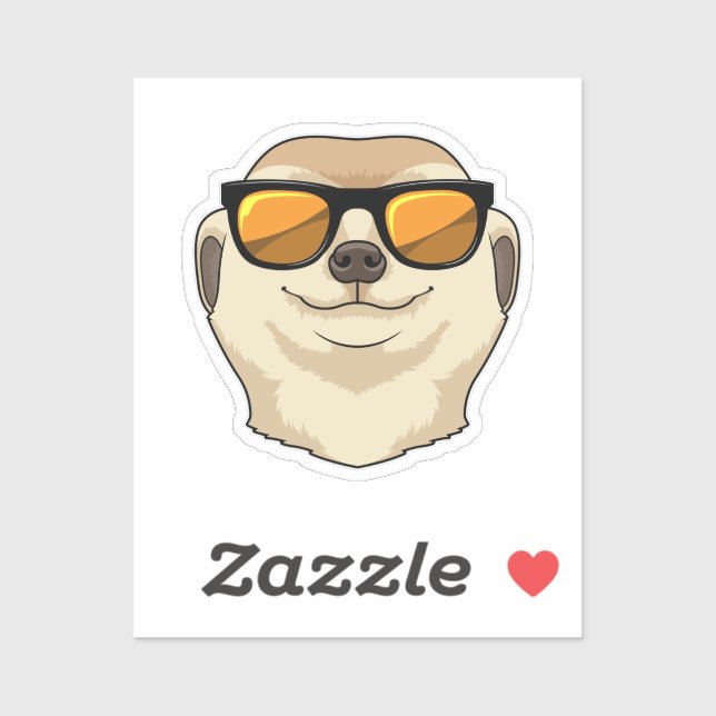 Sticker Meerkat avec lunettes de soleil (Feuille)