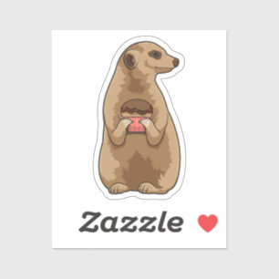 Sticker Meerkat avec Muffin