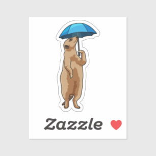 Sticker Meerkat avec parapluie