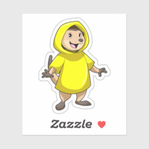 Sticker Meerkat avec Raincoat