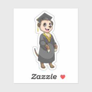Sticker Meerkat comme étudiant avec diplôme