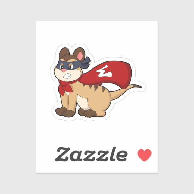 Sticker Meerkat en héros avec masque (Feuille)