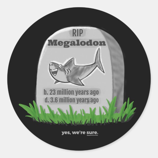 Sticker Megalodon RIP (Devant)