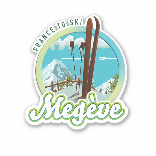 Sticker Megève france ski logo (Devant)