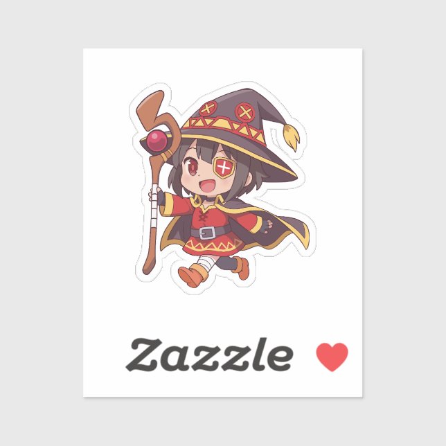 Sticker Megumin Chibi Explosion Mage Art (Feuille)