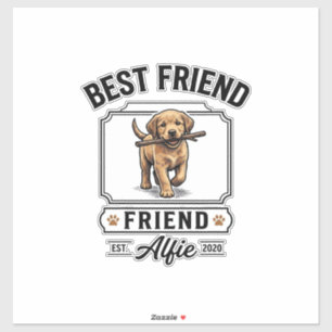 Sticker Meilleur ami Alfie Conception amateur de chien de