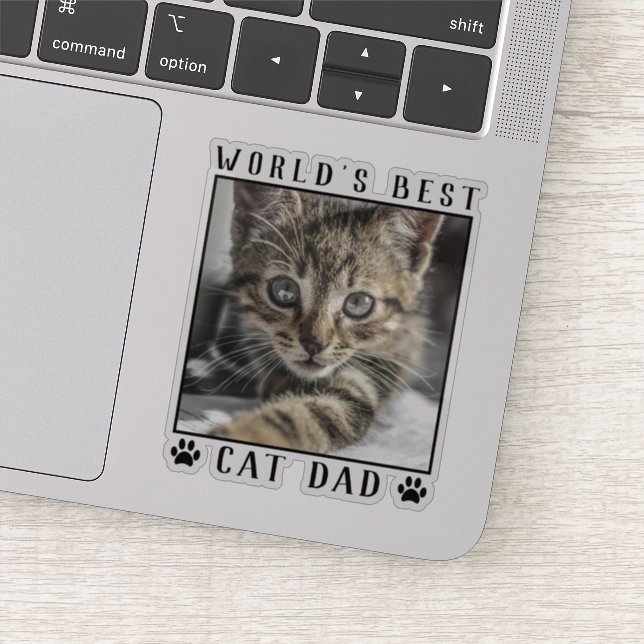 Sticker Meilleur Chat Papa Empreintes de pattes du monde C (Détail)