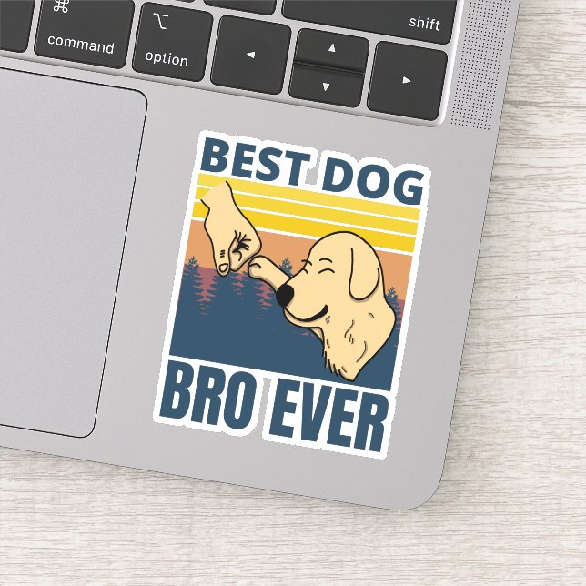 Sticker meilleur chien bro jamais - amoureux des chiens (Détail)