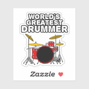 Sticker Meilleur Drummer du monde, Drum Kit Musician Funny