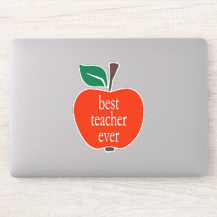 Sticker Meilleur Enseignant Jamais Pomme Rouge Verte Minus