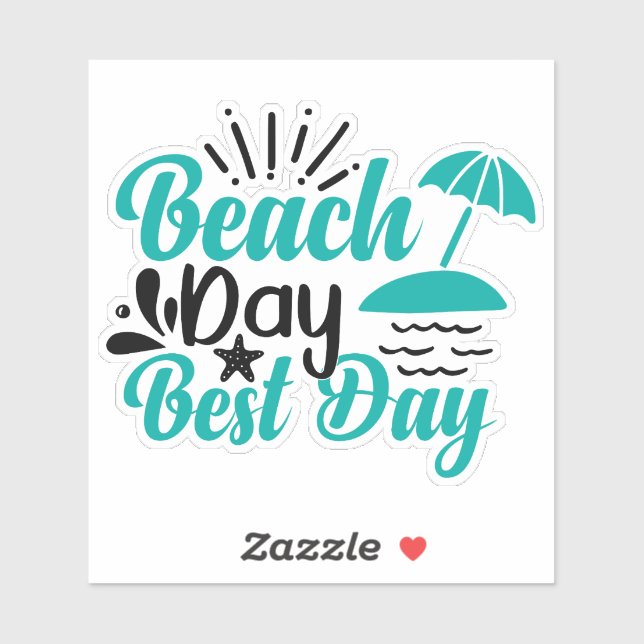 Sticker Meilleur Jour De Plage-68634 (Feuille)
