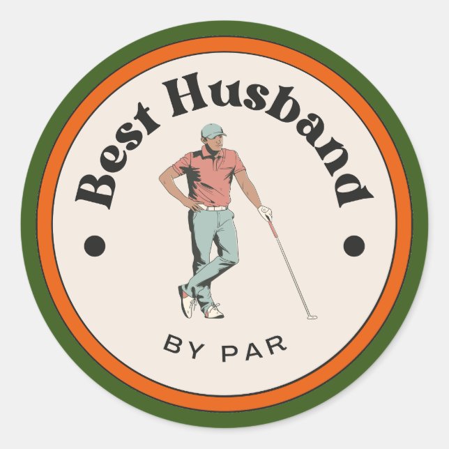 Sticker - Meilleur Mari par Par - Golfer (Devant)