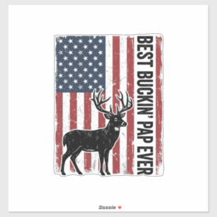 Sticker Meilleur Pap à Buckin Ever Drapeau de Cerf Vintage