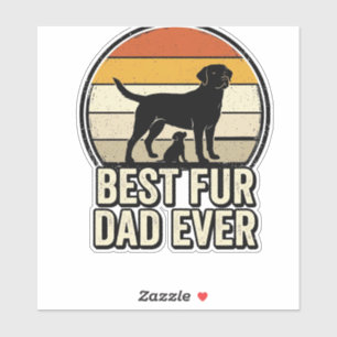 Sticker Meilleur Papa à Fourrure Vintage Conception de Che