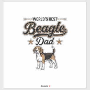 Sticker Meilleur Papa Beagle du Monde Chien Vintage