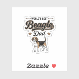 Sticker Meilleur Papa Beagle du Monde Chien Vintage
