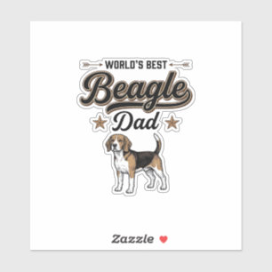 Sticker Meilleur Papa Beagle du Monde Chien Vintage