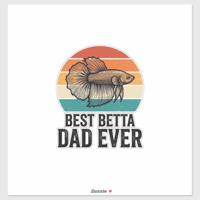 Sticker Meilleur Papa Betta Ever Création de Poisson Vinta (Feuille)