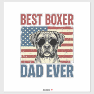 Sticker Meilleur Papa Boxer Vintage Chien