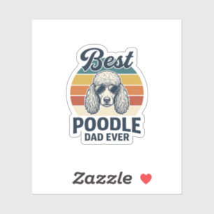 Sticker Meilleur Papa Caniche Jamais T-shirt de chien grav