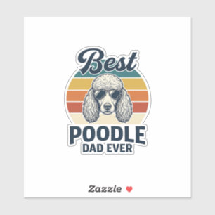Sticker Meilleur Papa Caniche Vintage T-shirt de chien gra