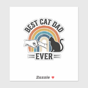 Sticker Meilleur Papa Chat Vintage Conception d'amant de c