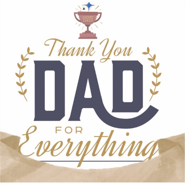 Sticker Meilleur Papa – Conception Merci (Recto)