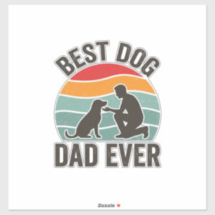 Sticker Meilleur Papa de Chien Vintage Sunset Conception d