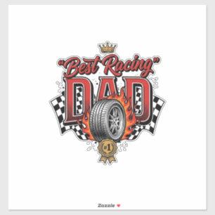 Sticker Meilleur Papa de Course Pneu Vintage Fête des Père
