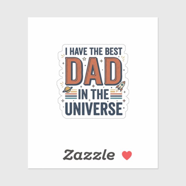 Sticker Meilleur papa de l'univers conception vectorielle  (Feuille)
