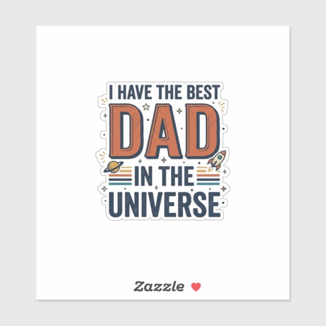 Sticker Meilleur papa de l'univers conception vectorielle  (Feuille)